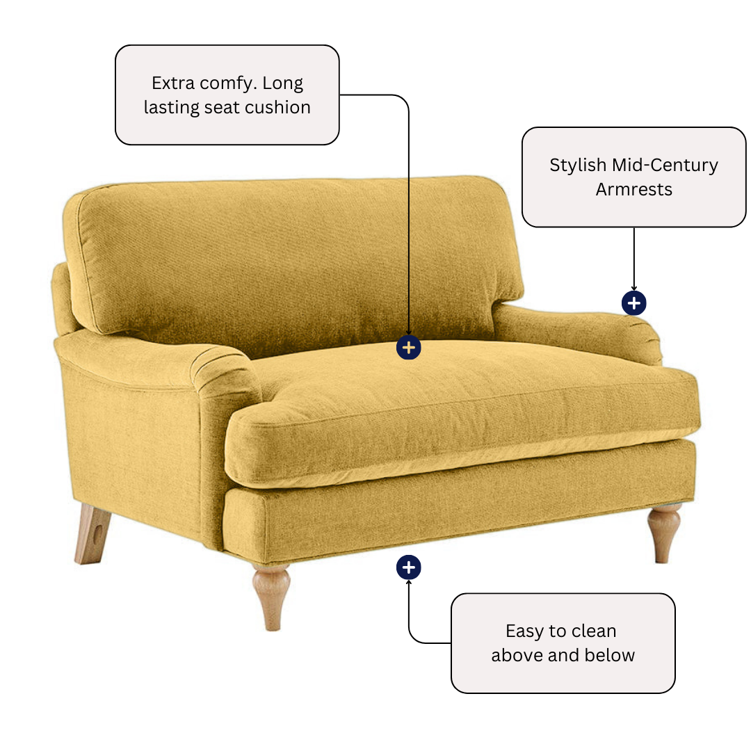 Lemon - Loveseat Sofa - Mustard