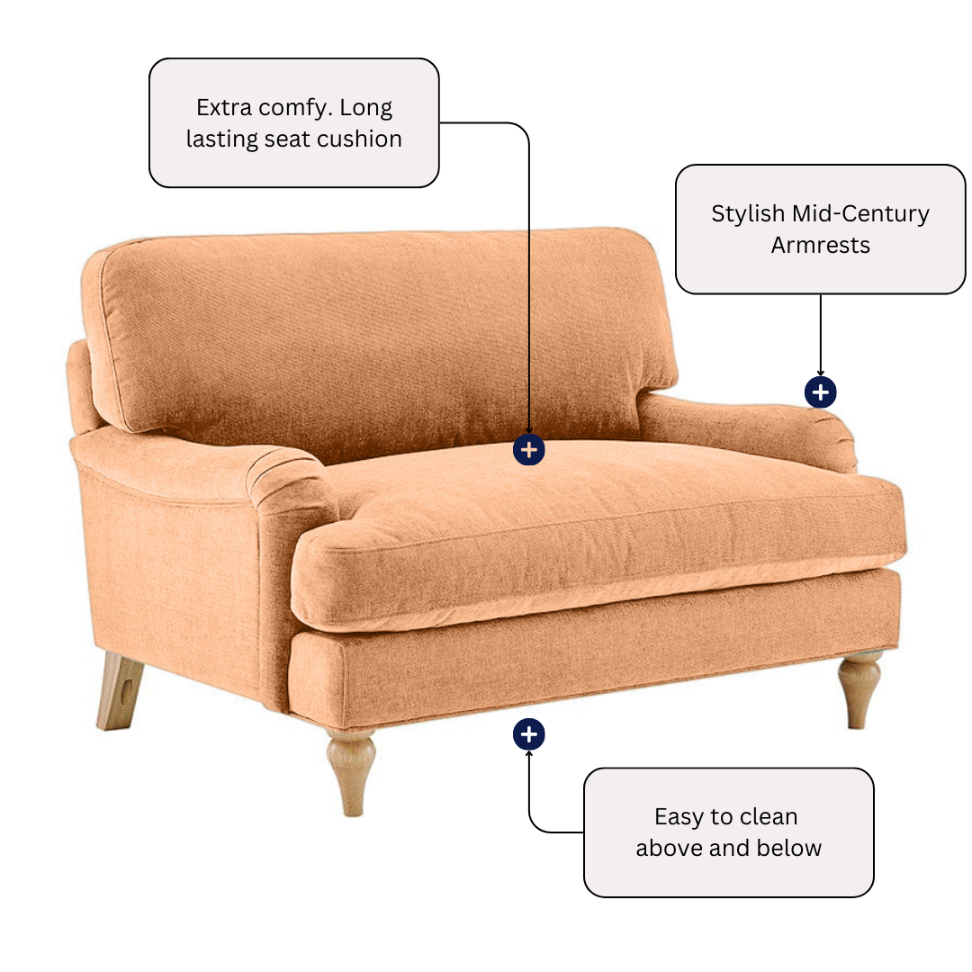 Lemon - Loveseat Sofa - Light Orange