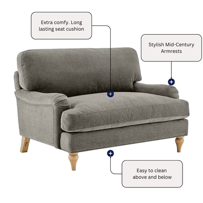 Lemon - Loveseat Sofa - Grey