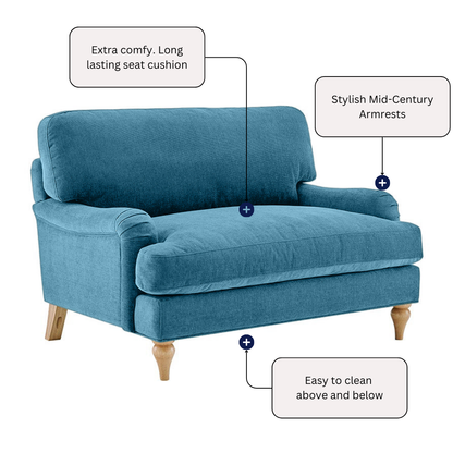 Lemon - Loveseat Sofa - Blue