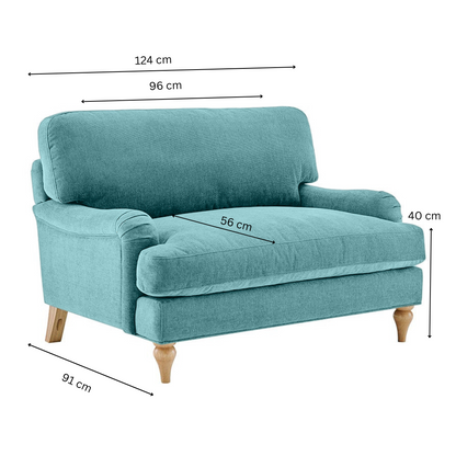 Lemon - Loveseat Sofa - Aqua