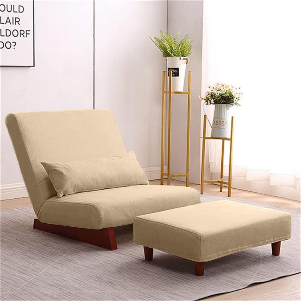 Borneo with Pouffe - Floor Sofa and Lounger (Beige) - CosyLabs