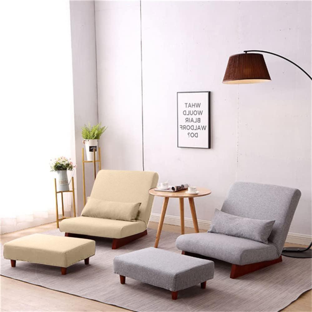 Borneo with Pouffe - Floor Sofa and Lounger (Beige) - CosyLabs